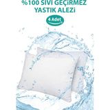 Suvay Sıvı Geçirmez Yastık Alezi 4'lü Pamuklu Fermuarlı Yastık Koruyucu Kılıf - Beyaz - 50 x 70