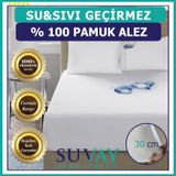 Suvay Su Sıvı Geçirmez Fitted Yatak Koruyucu Alez %100 Pamuk