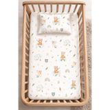 SUVAY%100 Pamuk Lastikli Bebek Çarşafı Seti | Park Yatak Uyumlu (60x120-70x110-70x120) (Ayıcık)