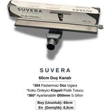 Suvera 60CM Paslanmaz Izgaralı Koku Önleyici Klapeli Duş Kanalı Takımı – Ø50 mm S-Sifon - Duz Izgara (Retta)