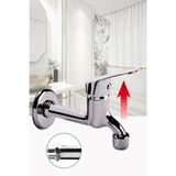 SUVİA Aç Kapa Perlatörlü Mix Banyo Musluğu Uzun Duvardan Lavabo Tuvalet Bahçe Musluk Uzun Gövde Modern