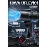 SUVİA Akülü Hava Üfleyici 21V Şarjlı Blower 19800 Devir Güçlü Üfleme Makinesi Araç Temizleme Yaprak Üfleme