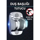 Suvia Duş Başlığı Tutucu Yapışkanlı – Ayarlanabilir, Su Geçirmez, Delme Gerektirmez - Krom