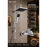 SUVİA Duş Seti Banyo Bataryası Yağmurlama Duş Sistemi Fonksiyonlu El Duşu Pirinç Yönlendiricili