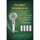 Suvia Filtreli Duş Başlığı 5 Yedek Filtre | Su Arıtmalı, Klor ve Kireç Önleyici, Yüksek Basınçlı - Çift Yönlü