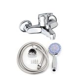 SUVİA Krom Mix Banyo Bataryası Duş Seti 5 Fonksiyonlu Başlık Hortum Mafsal Modern Batarya