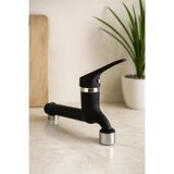 SUVİA Lavabo Bataryası Mat Siyah Perlatörlü – Modern Tek Kollu Su Tasarruflu Mutfak & Banyo Musluğu