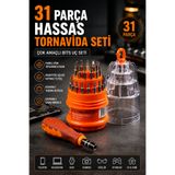 SUVİA Tornavida Seti 31 Parça Hassas Tornavida Bits Uç Seti Telefon Elektronik Tamir Takımı