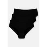 Suwen 3 Lü Paket Yüksek Bel Slip Külot - XL - Siyah