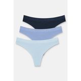 Suwen 3 Lü Pamuklu String Külot - XL - Leylak
