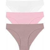 Suwen 3'lü Paket Slip Külot - Ekru - Vizon - Pembe XS