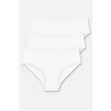 Suwen 3'lü Paket Yüksek Bel Slip Külot - 2XL - Beyaz - Beyaz
