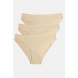 Suwen 3'lü Pamuklu Basic Normal Bel Slip Külot - Ten Rengi