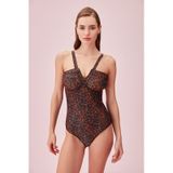 Suwen Agatha Detaylı Straplez Mayokini Sb251151310d1310 Shiny Flame