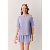 Suwen Amy Şort Pijama Takımı - Lila - XL