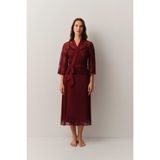 Suwen Antique Dantelli Uzun Sabahlık - M - Bordo