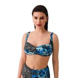 SUWEN Azure Drapeli Bikini Üst
