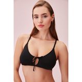 Suwen Bağcıklı Bralet Bikini Üst - 36 - Siyah