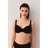 Suwen Balenli Toparlayıcı Bikini Üst - Siyah - 46
