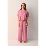 Suwen Beatrix Pijama Takımı - Gül Rengi - 2XL