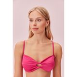 Suwen Begonvile Burgulu Straplez Bikini Üst - 36