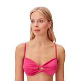 SUWEN Begonvile Burgulu Straplez Bikini Üst
