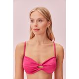 SUWEN Begonvile Burgulu Straplez Bikini Üst