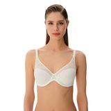 Suwen British Rose Celine Balconette Push Up Sütyen, Dantel Detaylı, Ekru, 95D