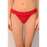 Suwen Chris Fırfırlı Bikini Alt - 40 - Kırmızı