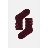 Suwen Çift Fiyonk Detaylı Soket Çorap - Standart - Bordo