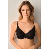 Suwen Cosmopolitan Dantelli Balenli Sütyen - 75B - Siyah