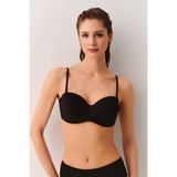 Suwen Diana Siyah Straplez Bikini Üst Örme Kumaş ile Kadınlar İçin Şık Tasarım - 40
