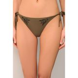 Suwen Endless Ince Bağcıklı Bikini Alt - 38 - Haki