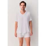 Suwen Erkek Modal V Yaka T-Shirt - Beyaz