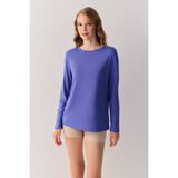 Suwen Essence Nights Uzun Kollu T-Shirt - Mavi - XL