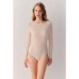 Suwen Fine Rib Modal Ribanalı Body - Ekru