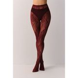 Suwen Fishnet Lace Külotlu Çorap - M - L - Bordo