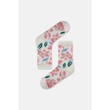Suwen Fluffy Flower Soket Çorap - Standart - Ekru
