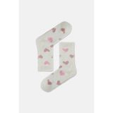 Suwen Fluffy Hearts Soket Çorap - Standart - Ekru