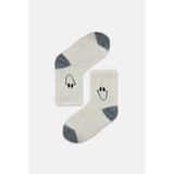 Suwen Fluffy Smile Midi Soket Çorap - Standart - Ekru