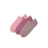 Suwen Görünmez 3'lü Mor Pembe Kahve Modal Sneaker Çorap