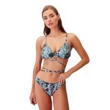 SUWEN Green Snake Çapraz Bağlamalı Bikini Altı