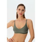Suwen Invisible Soft Lazer Kesim İz Bırakmayan Balensiz Sütyen - 2XL - Haki