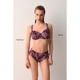 Suwen Janet Balenli Balkonet Toparlayıcı Bikini Üst - 38 - Leopar - Pembe