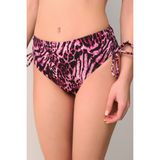 Suwen Janet Yüksek Bel Toparlayıcı Bikini Alt - 38 - Leopar - Pembe