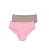 Suwen Kadın 3 P Basic Coton High Waist Slip Külot, Çok Renkli (Ecr/Cap/Pnk 40), Na (Üretici Ölçüsü: L)