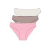 Suwen Kadın 3 P Basic Coton Slip Külot, Çok Renkli (Ecr/Cap/Pnk 40), Na (Üretici Ölçüsü: S)