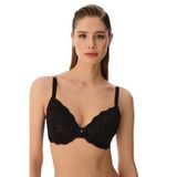 Suwen Kadın Linda Lace Balconette Balkonet Sütyen, Siyah (Black 012), 90D (Üretici Ölçüsü: 90)