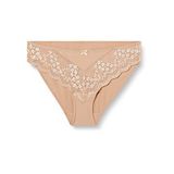 Suwen Kadın New Linda Lace Slip Külot, Kahverengi (Capuccino 023), Na (Üretici Ölçüsü: M)