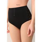 Suwen Kadın Yüksek Bel Bikini Alt Siyah Renk Örme Kumaş ile Trend Plaj Modası - 42